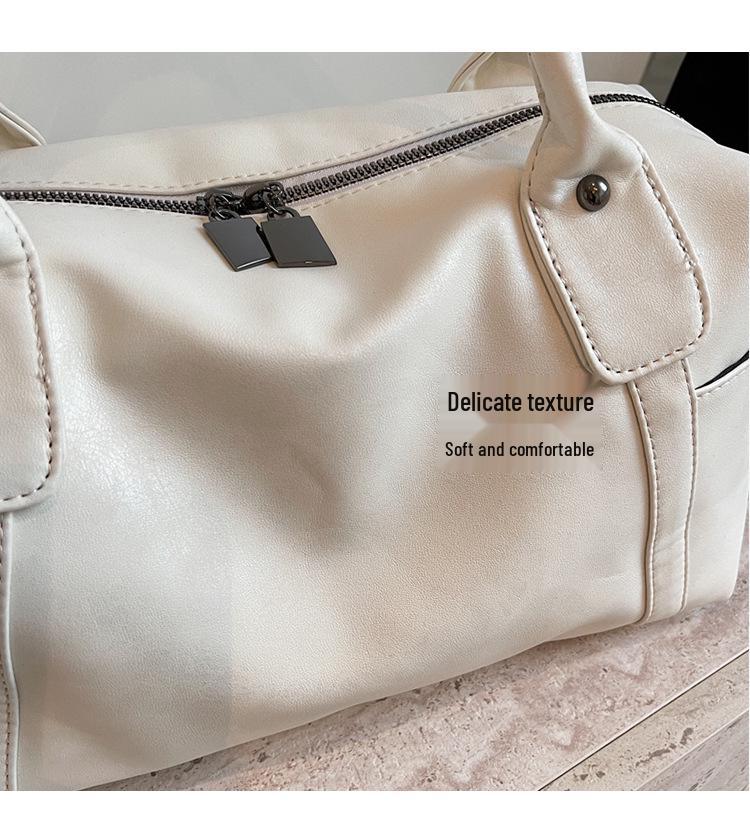 Women's Luxury Soft Leather Boston Bag - Large Capacity, High Texture, Versatile Handheld & Crossbody for Commuting