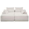 Chaise Longue Double Surdimensionnée 210 cm, Canapé Modulable en Velours Côtelé, Canapé Loveseat Confortable à Assise Profonde avec Coussins Souples et Coussins Décoratifs pour Salon