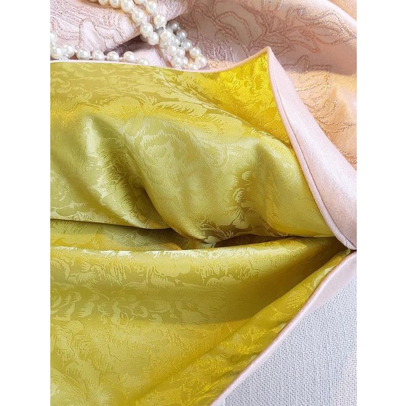 Spring Autumn Women High Quality Vintage Chinese Style Embroidery Shirts Elegant Chic Sweet Pink Blouses Long Sleeve Loose Tops