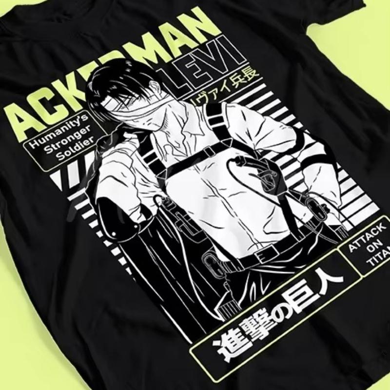 

Attack on Titan Captain Levi Final Battle T-shirt Graphic T Shirts Men Women Clothing Summer Streetwear Vintage Y2K Top Harajuku S