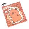 Glue-Free Sticky Pads 4 Pack Capybara Notepads, 30 Sheets Cute Self Cartoon Thick Paper Adhesive Notes Animal Memo Pads, for Office School Students