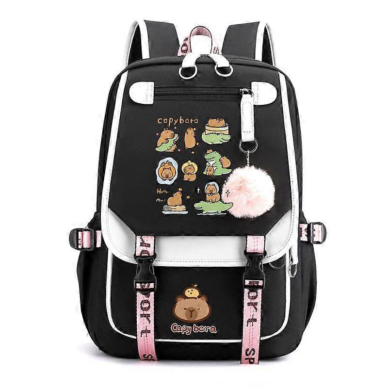 Capybara School Bag Cute Cartoon Capybara Backpack Large Capacity 24