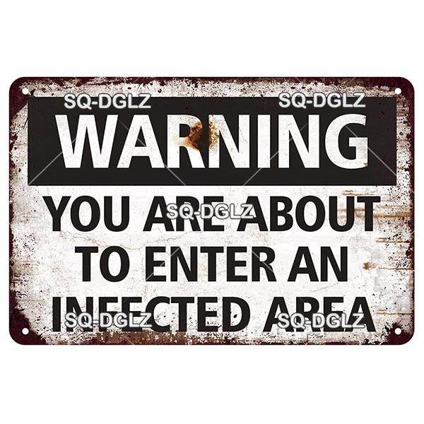Zombie Dog Metal Sign Vintage Warning Plaque Wall Decor Man Cave Gift