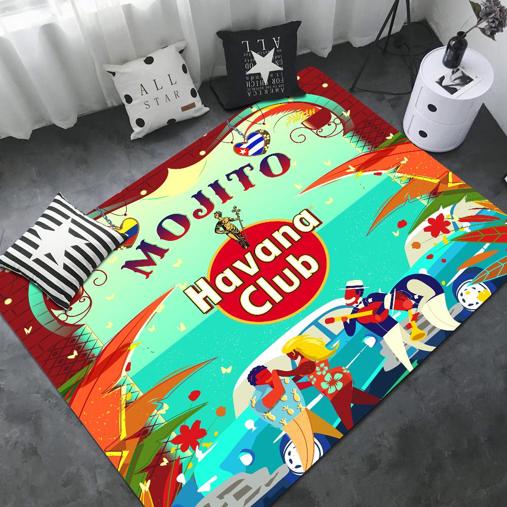 Havana Club Bathroom Mat Retro Multiple Choice Living Room Kitchen Rug Non-Slip Bedside Mats