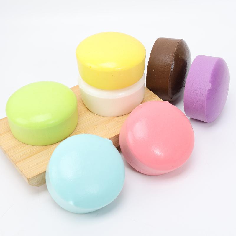 1Pcs Round Cake Toy Colorful Pudding Shaped Squeeze Stress Relief Toys Soft Slow Rising Fidget Toy For Kids Party Decor Gift