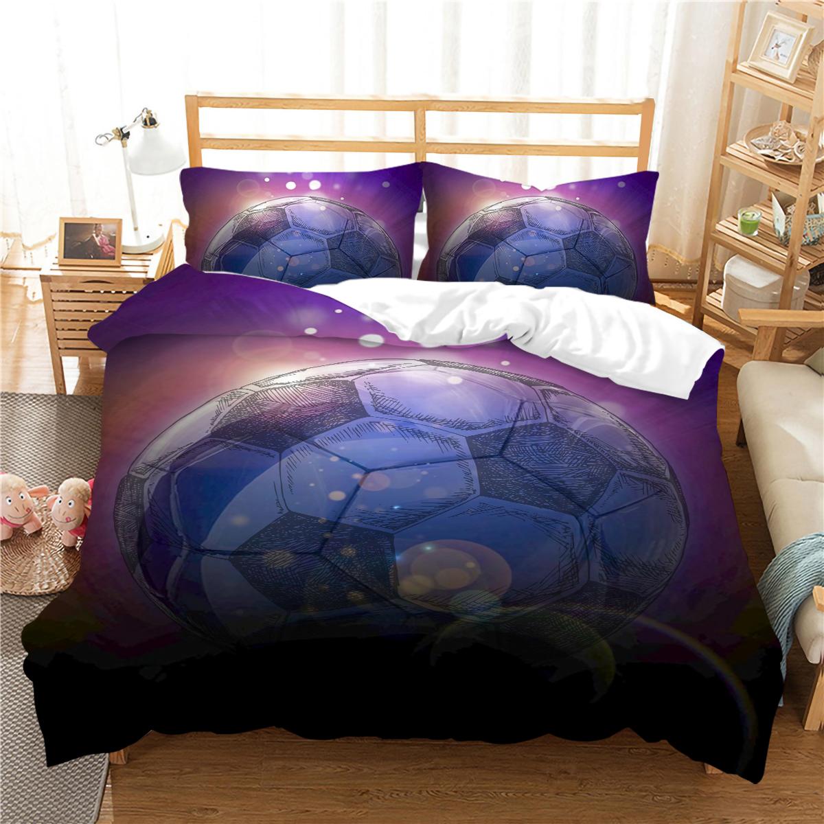 

Футбольный комплект детского постельного белья с 3D принтом, постельное белье, комплект постельного белья, домашний декор, постельное белье, наволочка, дышащая наволочка EU Single 135x200cm