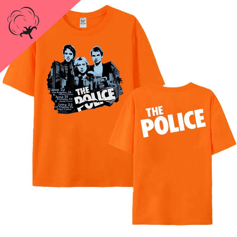 Band Camiseta The Police Ghost in The Machine Tour 1982 Unisex Women TShirt Vintage Streetwear Harajuku Gothic Cotton Cothes