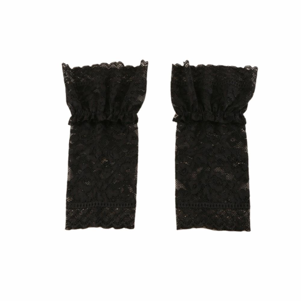 Sunscreen Lace Fake Sleeves Cuff Ruched Fake Flared Sleeves Universal False Cuffs Lolita Matching чёрный