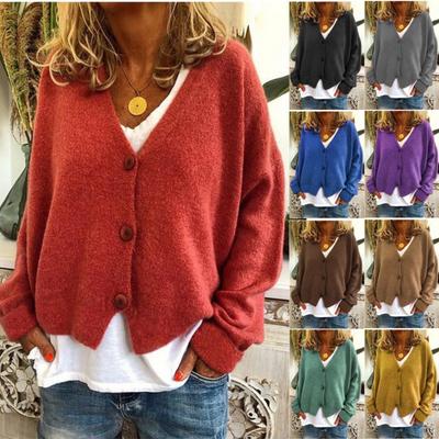 Cardigan de Tricô Feminino Outono Inverno 2025 Solto Casual Moda Estilo Europeu Americano