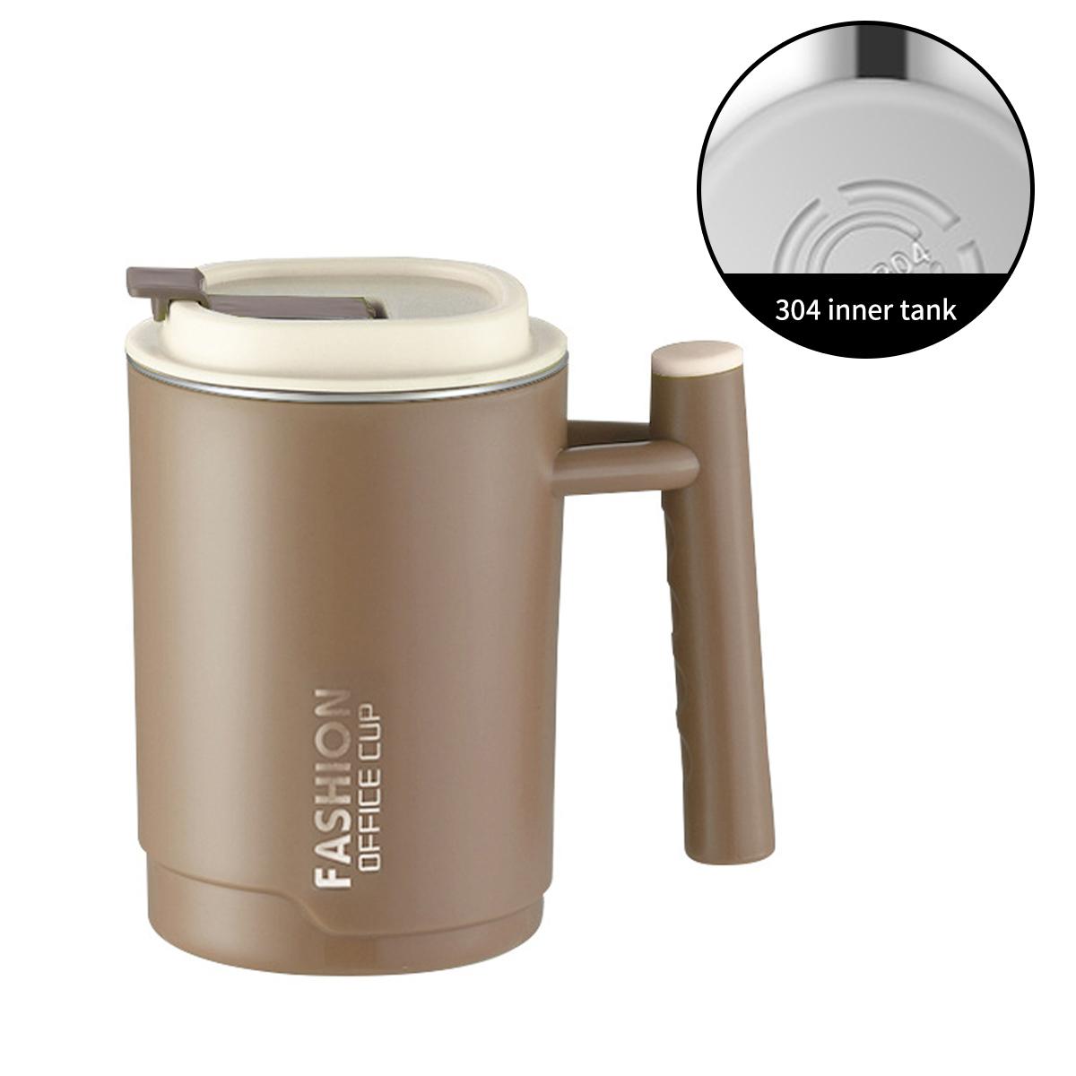 

WORTHBUY Съемный стакан для питья Термоизоляционный стакан для воды 450 мл 304 Нержавеющая сталь Кружка для воды Офисная кружка с двойными стенками для кофе хаки