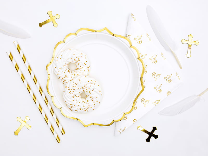 Partydeco Talerzyki Papierowe Biały 18,5 Cm / 6 Szt