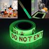 Luminous Warning Tape Glowing In the Dark With No Entry Sign Danger Warning Tape Suitable for Wall Halloween Party Decoration