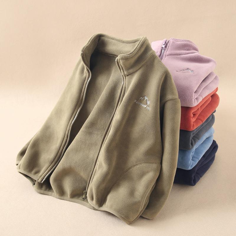 Kids Double Fleece Thickened Warm Casual Coat For Boys And Girls