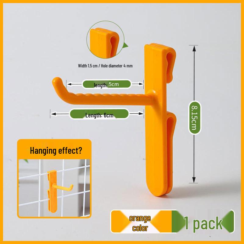 Nail-Free Grid Panel Hook for Wire Mesh Shelves - No-Drill Wall Storage Hooks for Kindergarten Display