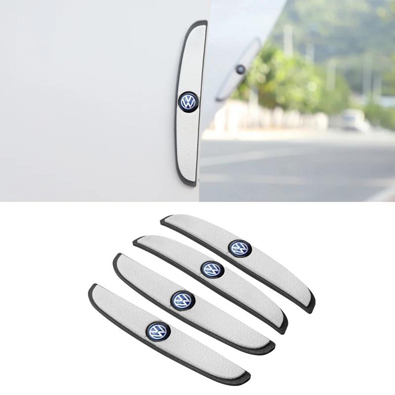 Valve Stems Caps Car Sticker For VW Volkswagen Jetta MK5 Golf 4Pcs Car Door Rearview Mirror Anti-Collision Strip Stickers Access zd7