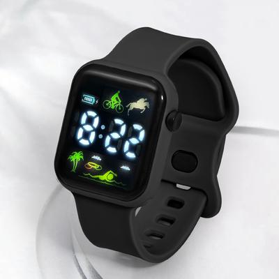 New Children's Smart Watch Simple and Multi Functional Coconut Tree Pattern LED Touch Screen Student Sports Electronic Watch