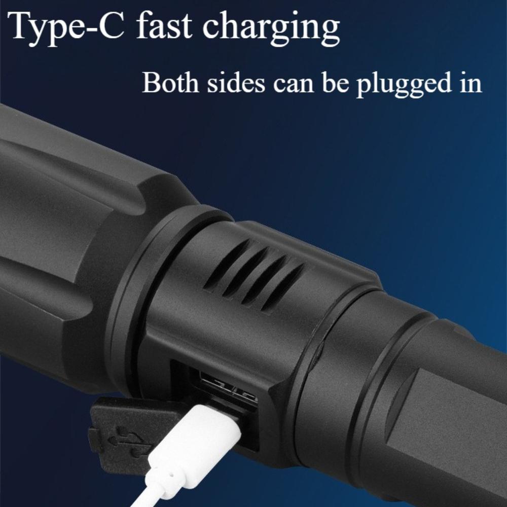 Strong Light Flashlight White Laser Aluminum Alloy Zoomable Outdoor Lighting Flashlight Outdoor Lamp Emergency for Fishing