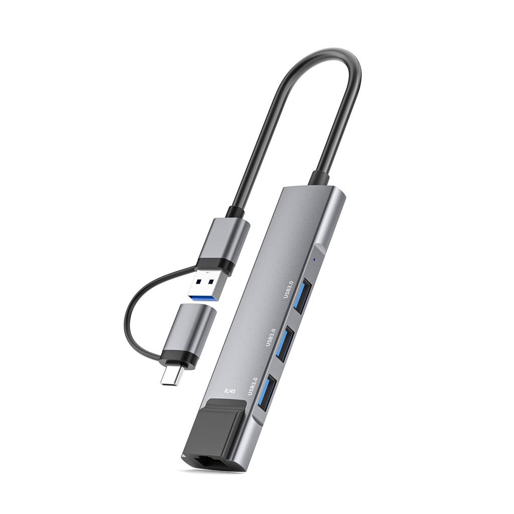 USB-C Aluminum Alloy Gigabit Ethernet Adapter with HUB