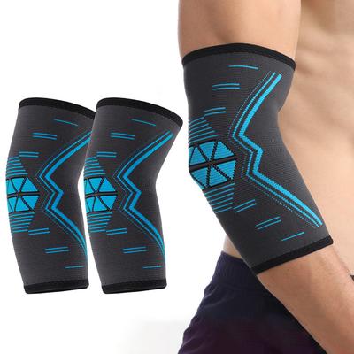 2Pcs Fitness Elbow Brace Knitted Nylon Breathable Elastic Summer Sports Elbow Compression Support