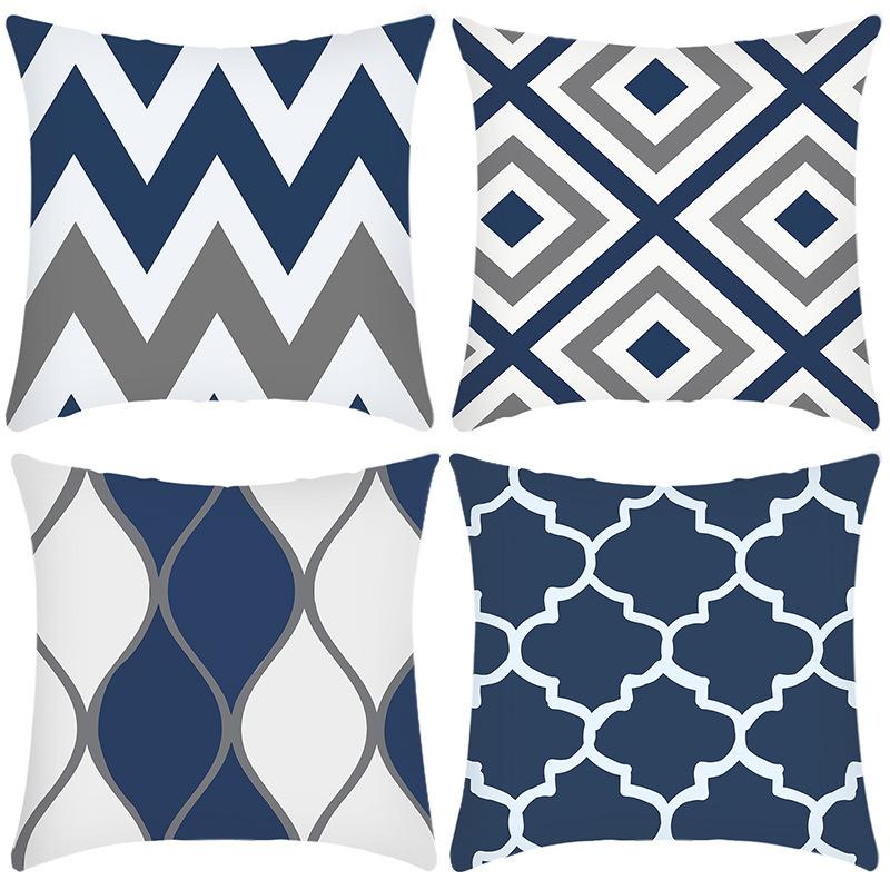 New Pillowcase Art Abstract Print Pillowcase Blue Pillowcase Home Sofa Pillowcase