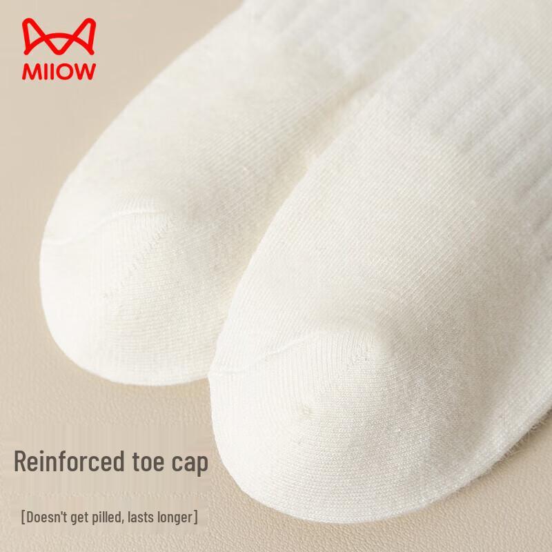 Mao Ren Women's Embroidered Cotton Mid-Calf Socks (5 Pairs)