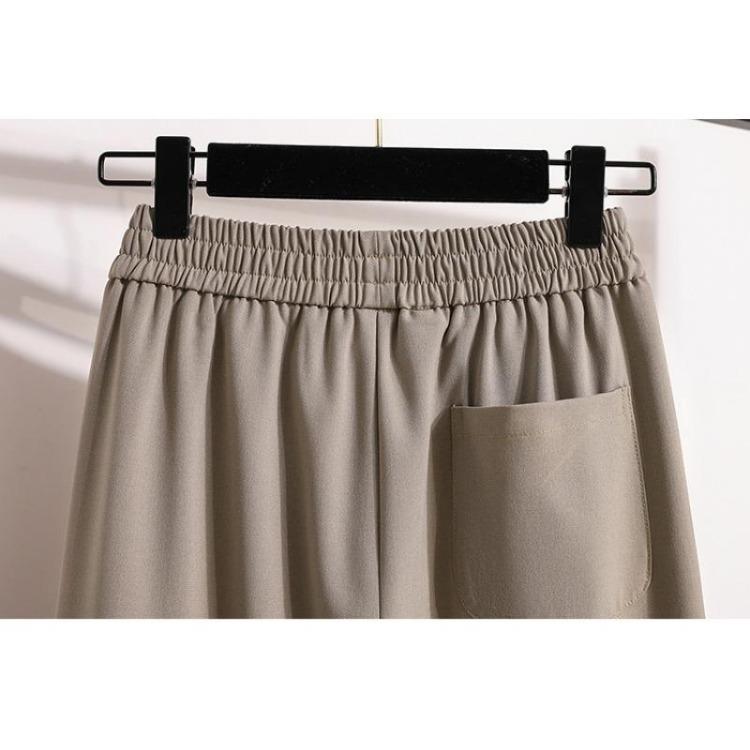 Spring Summer Plus Size Women Pants High Waist Elastic Loose Wide Leg Trousers Vintage Harem Casual Basic Solid Color 5XL
