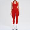 JYL Quick Dry Brushed Yoga Set Hollow Back High Waist Outfit