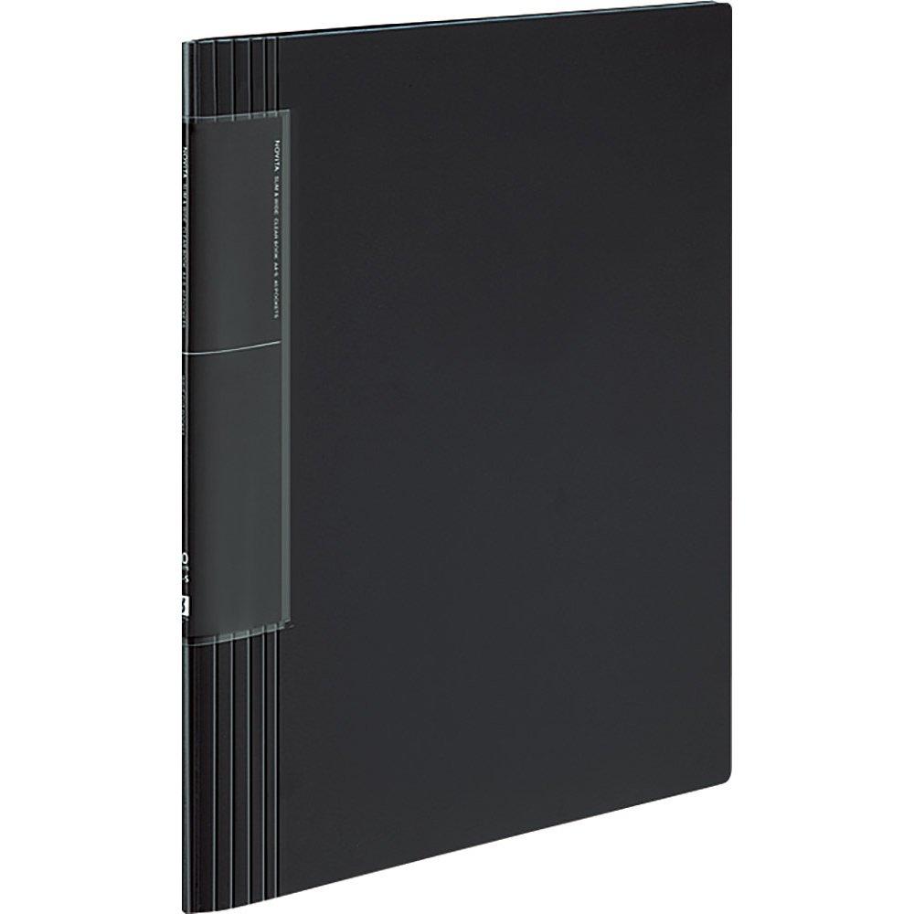 KOKUYO File Clear Book Novita Pocket A4 40 Sheets Black Wave-Cut RA-TN570D