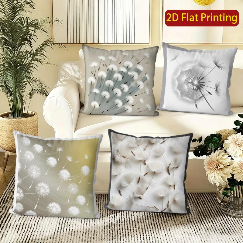 Dandelion Print Throw Pillow Covers Pattern Cushion Cover Suitable For Sofa Bedroom Car Pillow Cover