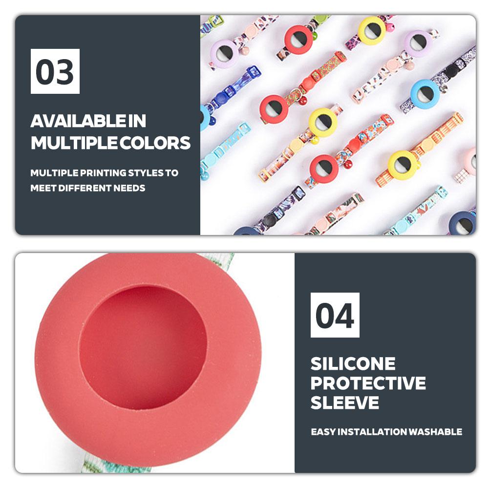 Adjustable Cute Tracker Protective Cover Cat Collar GPS Tracker Protective Cover Colorful Neck Pet Cat Positioning Collar for Airtag Pet Collar