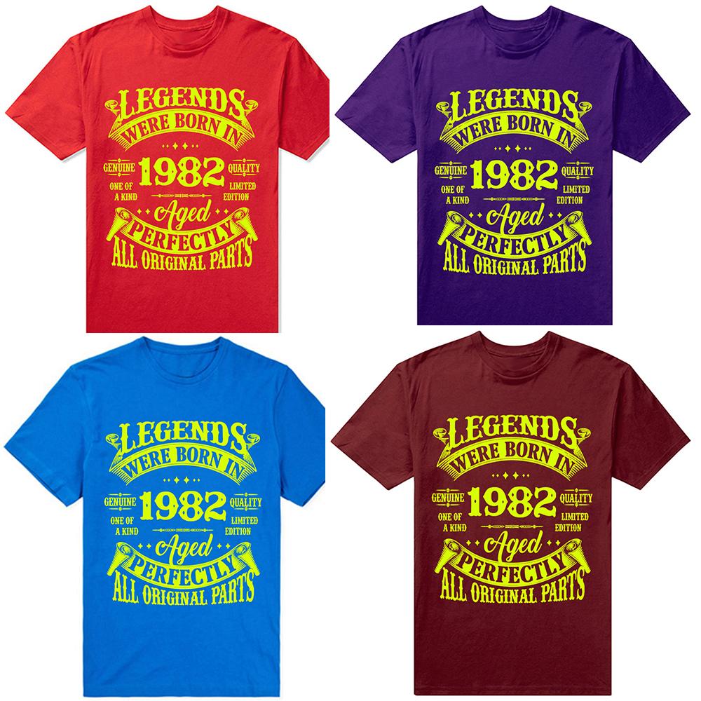 43th Birthday Vintage Legends Born In 1982 43 Years Old T Shirt Cotton Euro Size ONeck Daily Casual Oversized Unisex Tees