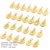 A-Z Alphabet 26 Letter Charms Set Heart Zircon Pearl Initial Letter Gold Plated Stainless Steel Pendants for DIY