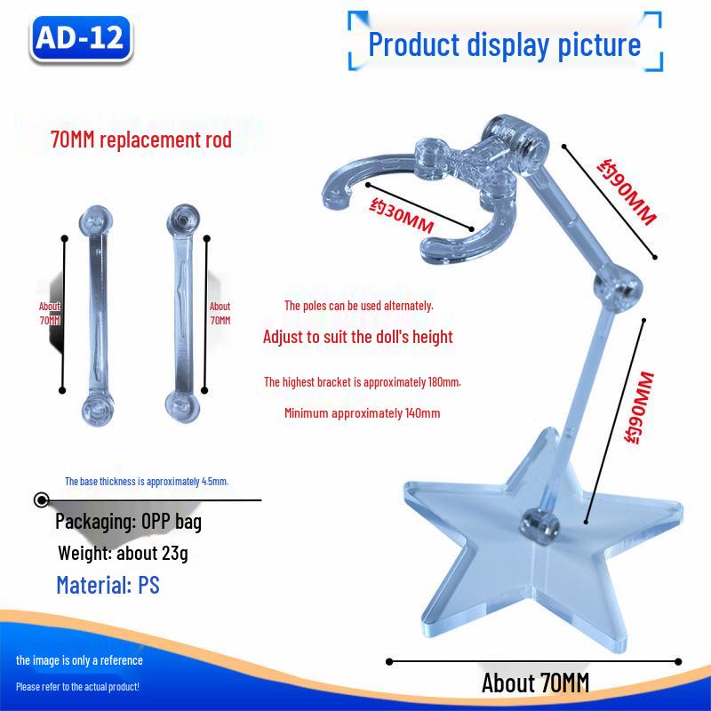 Transparent Acrylic Doll Display Stand with Support Base