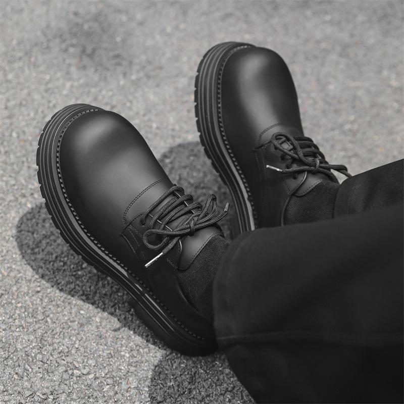 Leather Shoes Men's 2024 New Summer Business Dress Low-top Martin Shoes Platform Casual Derby Shoes 2230-J