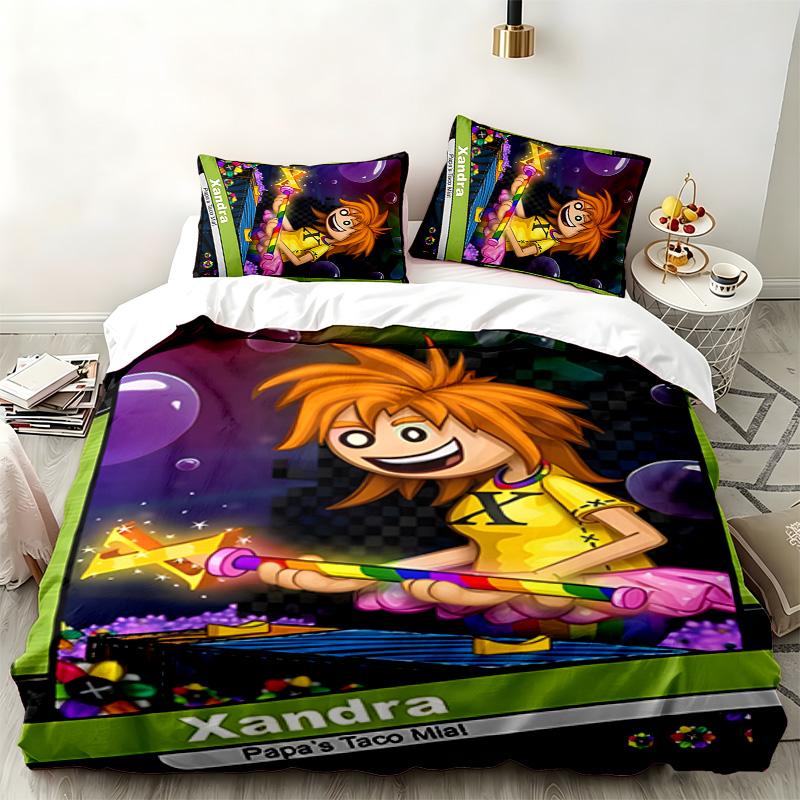 Papa Louie 3pc set Perfect for bedroom use Comfortable bedding set includes a duvet cover and two pillowcases Ideal birthday or Christmas gift