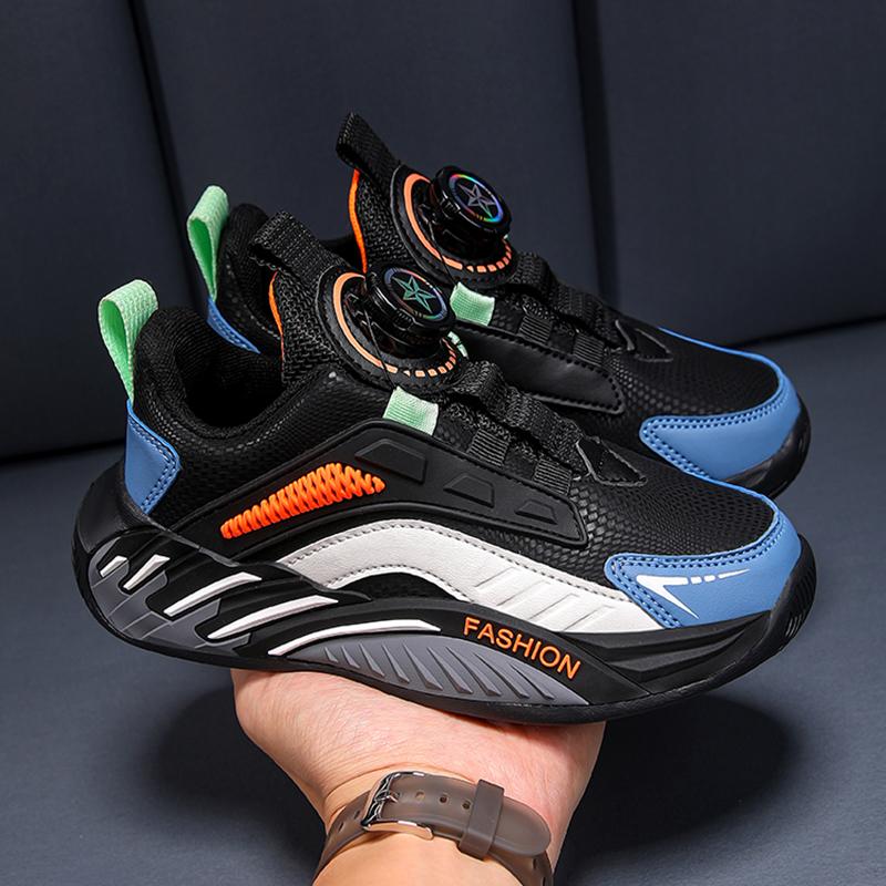 Fashion New Kids Boy Running Sport Shoes Leather Sneakers Children Outdoor Lightweight Breathable Tenis Footwear