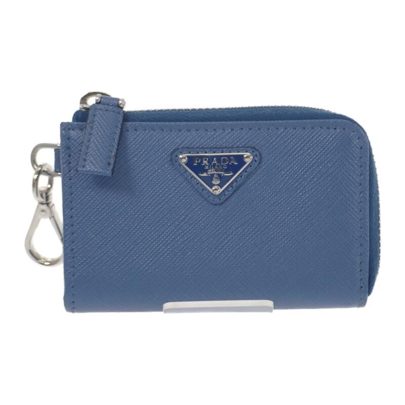 

PRADA 2TT085 Key holder blue Safiano mens