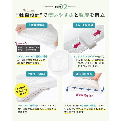 [Supervised by Storage Professionals] Easy-to-roll Clothing Compression Bags, 10-Pack [Perfect for Travel and Home Storage] TripLux Kurupita Compressi