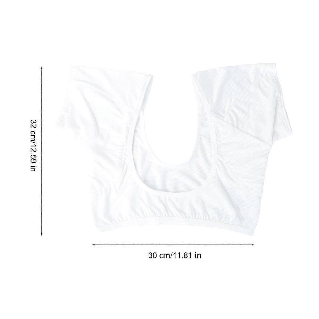 1pc Sweat Guard Underwear Vest Underarm Sweat Pads Short Breathable Comfortable for Women Girls Ladies (Size L White)
