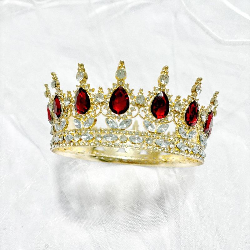 Big Crown Bridal Wedding Tiara Colorful Round Tiara Birthday Cake Decorative Ornament Queen Atmosphere