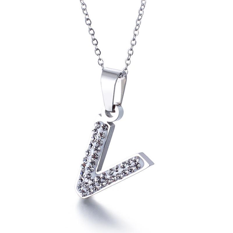 Kjede med anheng med diamantalfabet for kvinner - Personlig DIY chokerkjede