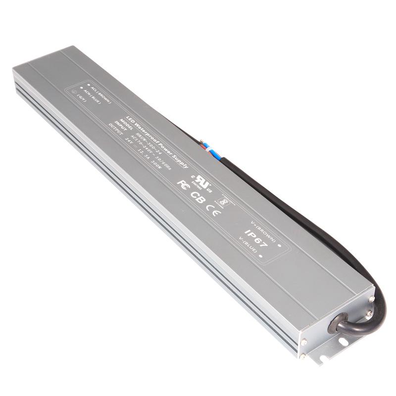 12V/24V Ultra-Thin Waterproof Power Supply, 30W-360W, DC Constant Voltage IP67