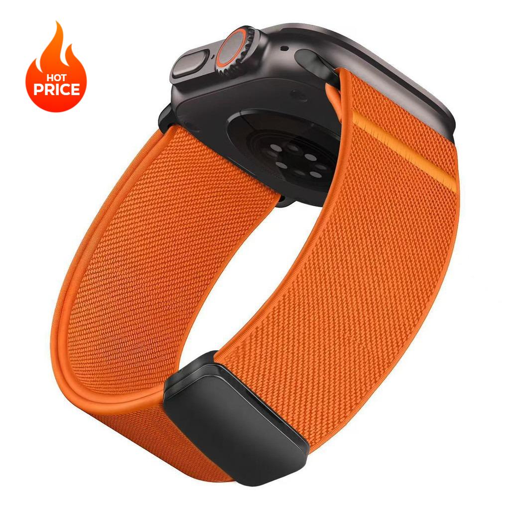 Magnetic Nylon Loop Strap Elastic Bracelet for Apple Watch Ultra 3 49mm Iwatch Series 11 10 9 8 7 6 SE 5 4 46mm 45mm 44mm 42mm