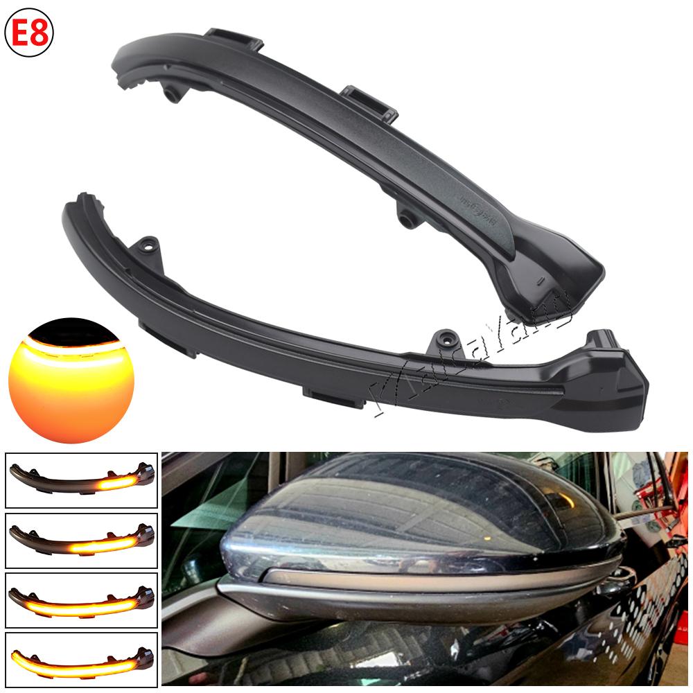 

Dynamic Bright LED Turn Signal Crystal for VW Golf MK7 GTI 7 7.5 R Rline GTD Mirror Light water flowing clear version Black Lens