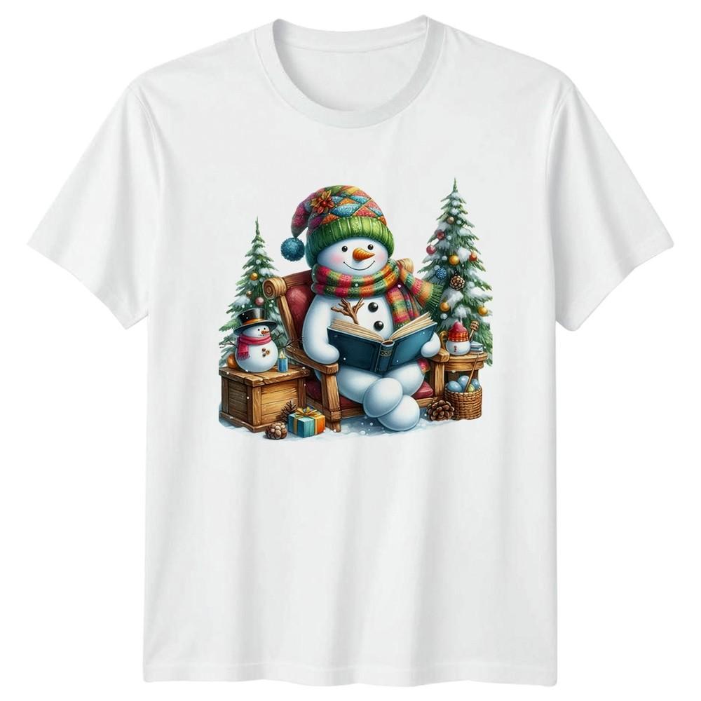 Christmas SnowUnisex Reading Book Holidays Unisexs TShirt Unisexs Graphic Tee S