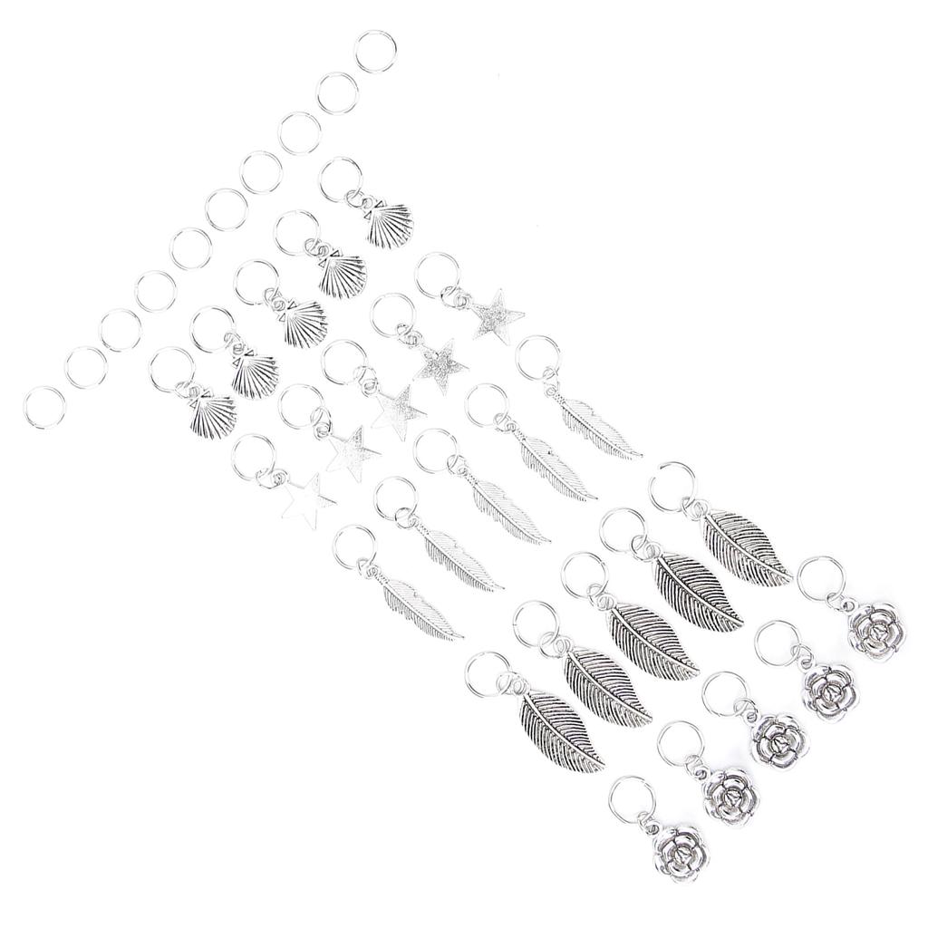 Leaf Shell Star Pattern Dreadlocks Hair Rings Braiding Hair Rings Hair Decoration Accessory