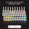 Wormhole Tattoo Kit Tatoveringspistolsett Tatoveringsmaskinsett Nybegynner tatoveringspistol 20 farger blekk strømforsyning tatoveringspennsett Rød