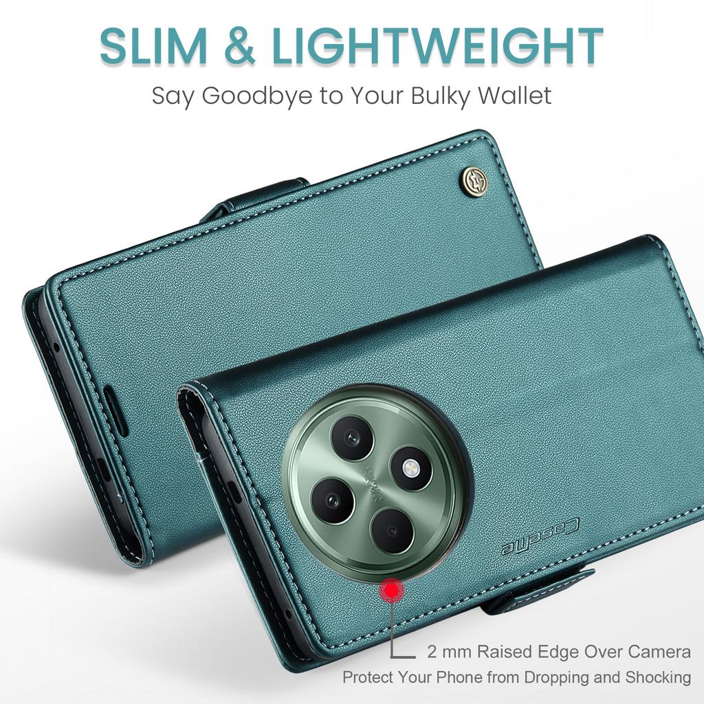 For Oppo Reno12 F 5G Leather Case CASEME 023 RFID Blocking 3 Card Slot Mobile Cover