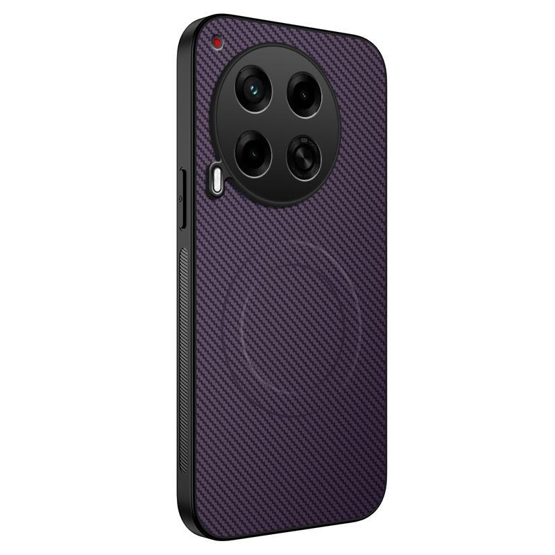 For Tecno Camon 30 Pro Carbon Fiber Black Phone Case For Tecno Camon 40 Pro Silicone Soft Magnetic Wireless Charge Back Cover