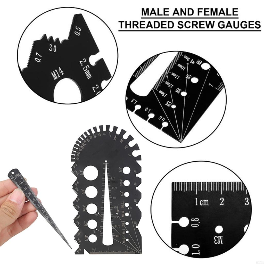 1Pack Metric and Imperial Thread Screw Gauge Clear Scale Thread Gauge for Accurate Measurement in Stainless Steel